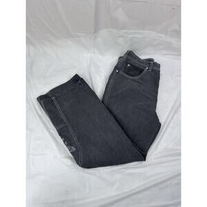 Vtg Sheplers Jean 36 Gray Boot Cut Flare Blue Eagle Embroidery Cowboy Ranch Y2K